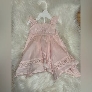 Tahiti Baby Pink Lace Baby Dress with Bloomers